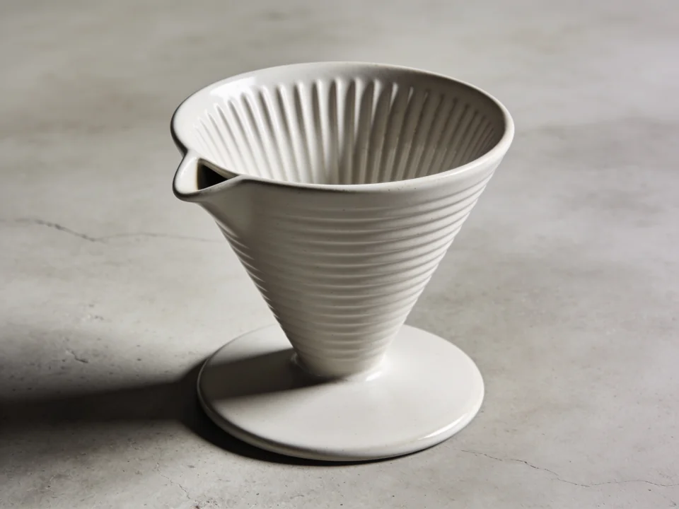 Ribbed ceramic cone dripper
