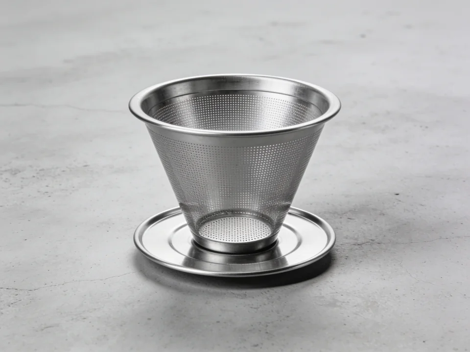 Perforated flat-floor steel dripper